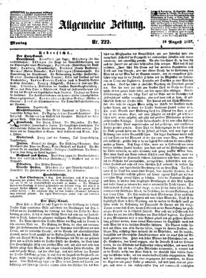 Allgemeine Zeitung vom 10.08.1857