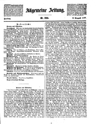 Allgemeine Zeitung vom 14.08.1857