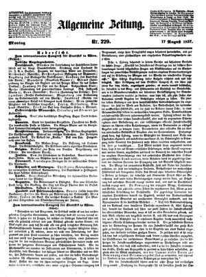 Allgemeine Zeitung vom 17.08.1857