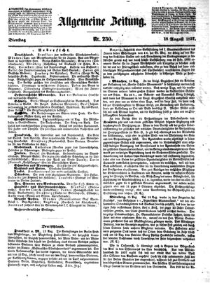 Allgemeine Zeitung vom 18.08.1857