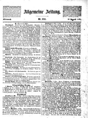 Allgemeine Zeitung vom 19.08.1857