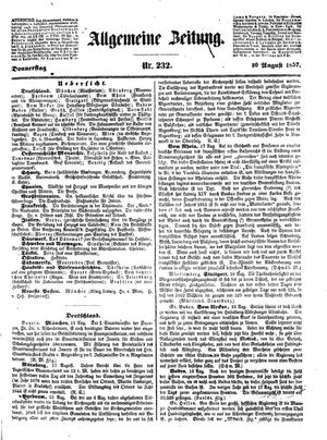 Allgemeine Zeitung vom 20.08.1857