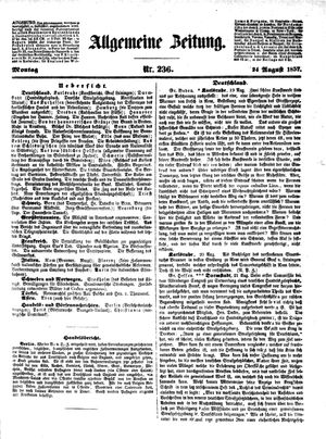 Allgemeine Zeitung vom 24.08.1857