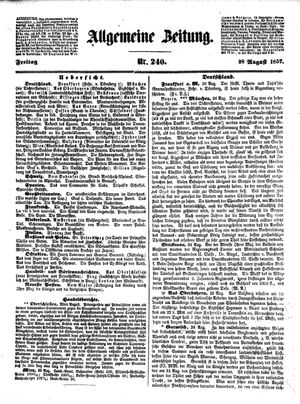 Allgemeine Zeitung vom 28.08.1857