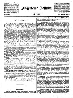 Allgemeine Zeitung vom 30.08.1857