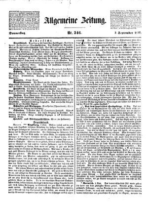 Allgemeine Zeitung vom 03.09.1857
