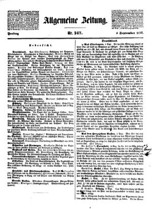 Allgemeine Zeitung vom 04.09.1857