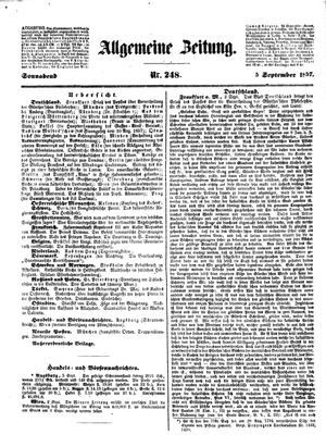 Allgemeine Zeitung vom 05.09.1857