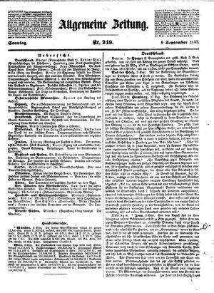 Allgemeine Zeitung vom 06.09.1857