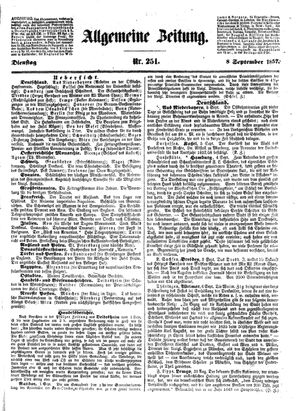 Allgemeine Zeitung vom 08.09.1857
