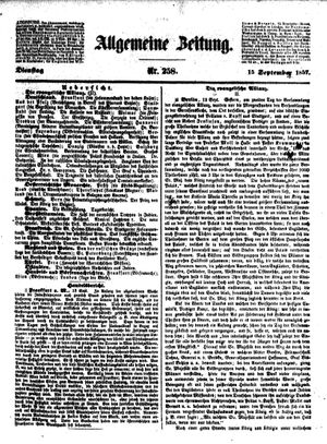Allgemeine Zeitung vom 15.09.1857