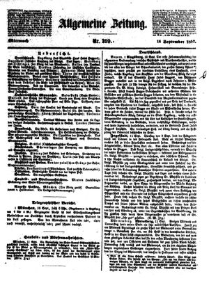 Allgemeine Zeitung on Sep 16, 1857