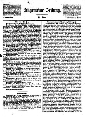 Allgemeine Zeitung on Sep 17, 1857