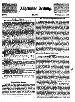Allgemeine Zeitung vom 18.09.1857