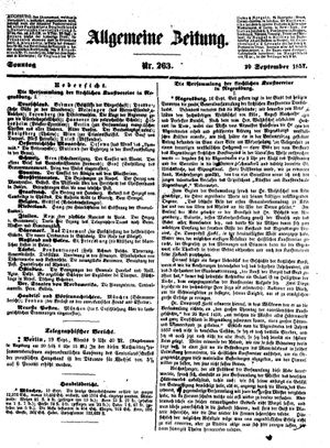 Allgemeine Zeitung vom 20.09.1857