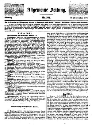 Allgemeine Zeitung vom 28.09.1857