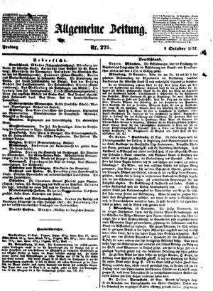 Allgemeine Zeitung vom 02.10.1857