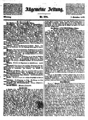 Allgemeine Zeitung vom 05.10.1857