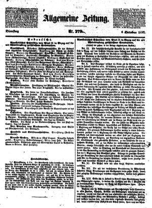 Allgemeine Zeitung vom 06.10.1857