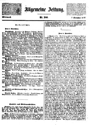 Allgemeine Zeitung vom 07.10.1857