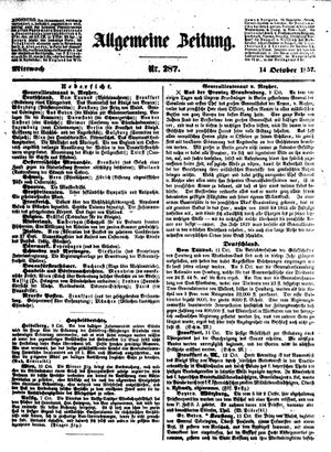 Allgemeine Zeitung on Oct 14, 1857