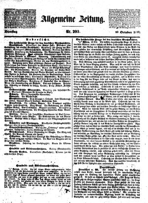Allgemeine Zeitung vom 20.10.1857