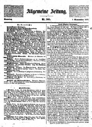 Allgemeine Zeitung vom 01.11.1857