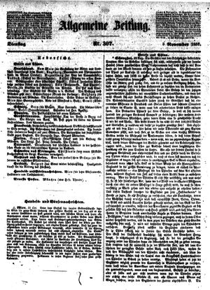 Allgemeine Zeitung vom 03.11.1857