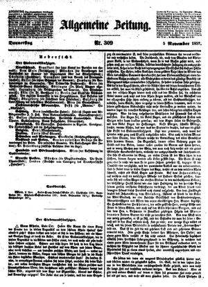 Allgemeine Zeitung vom 05.11.1857