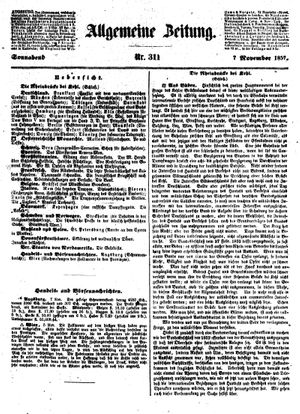 Allgemeine Zeitung vom 07.11.1857