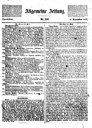 Allgemeine Zeitung on Nov 12, 1857