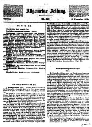 Allgemeine Zeitung vom 16.11.1857