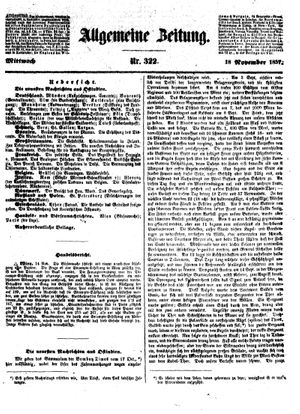 Allgemeine Zeitung vom 18.11.1857