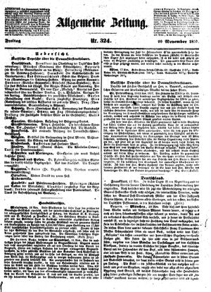 Allgemeine Zeitung vom 20.11.1857