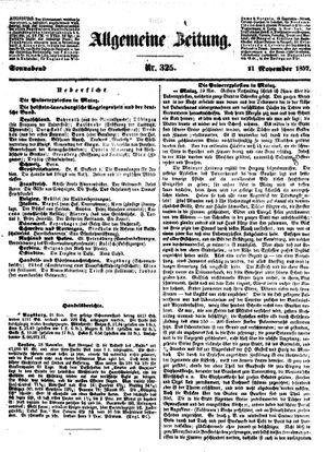 Allgemeine Zeitung vom 21.11.1857