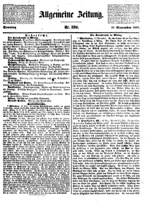 Allgemeine Zeitung vom 22.11.1857