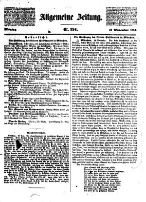 Allgemeine Zeitung vom 30.11.1857
