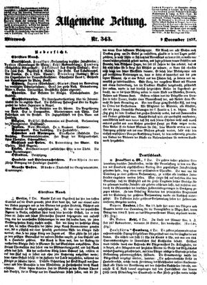 Allgemeine Zeitung vom 09.12.1857