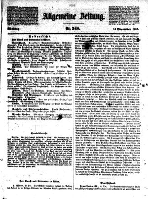 Allgemeine Zeitung vom 14.12.1857