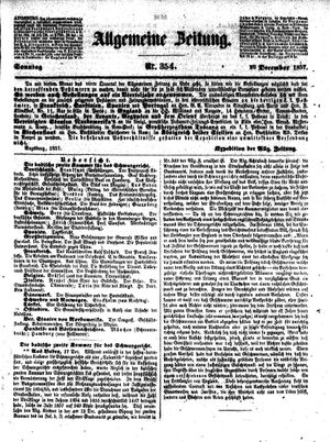 Allgemeine Zeitung vom 20.12.1857