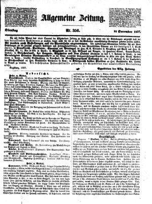 Allgemeine Zeitung vom 22.12.1857