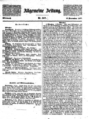 Allgemeine Zeitung vom 23.12.1857