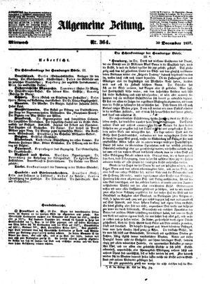 Allgemeine Zeitung vom 30.12.1857