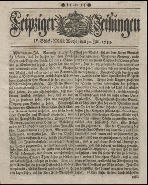 Leipziger Zeitungen on Jul 30, 1739
