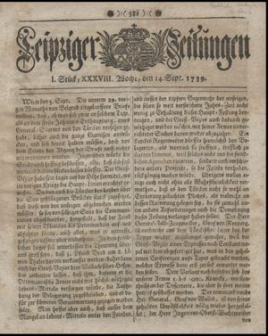 Leipziger Zeitungen on Sep 14, 1739