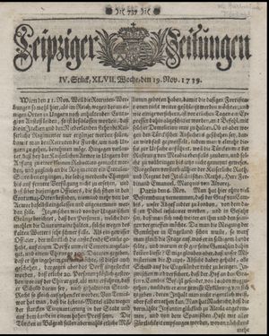 Leipziger Zeitungen on Nov 19, 1739