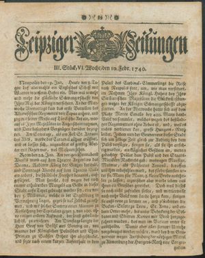 Leipziger Zeitungen vom 10.02.1740