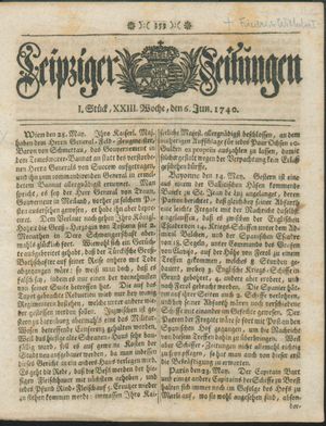 Leipziger Zeitungen on Jun 6, 1740