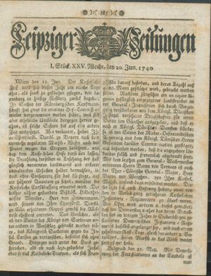 Leipziger Zeitungen vom 20.06.1740