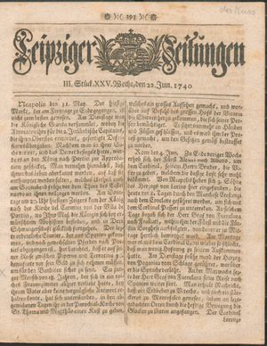 Leipziger Zeitungen on Jun 22, 1740